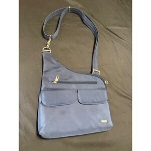Travelon Anti Theft Navy Crossbody Travel Bag RFID Locking Purse Adjustable